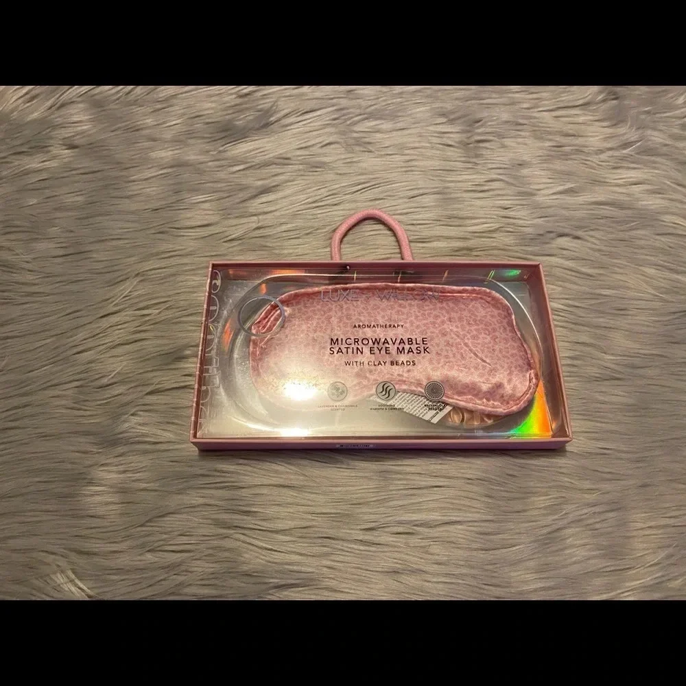 🆕 Luxe + Willow Microwavable Satin Eye Mask with Clay Beads